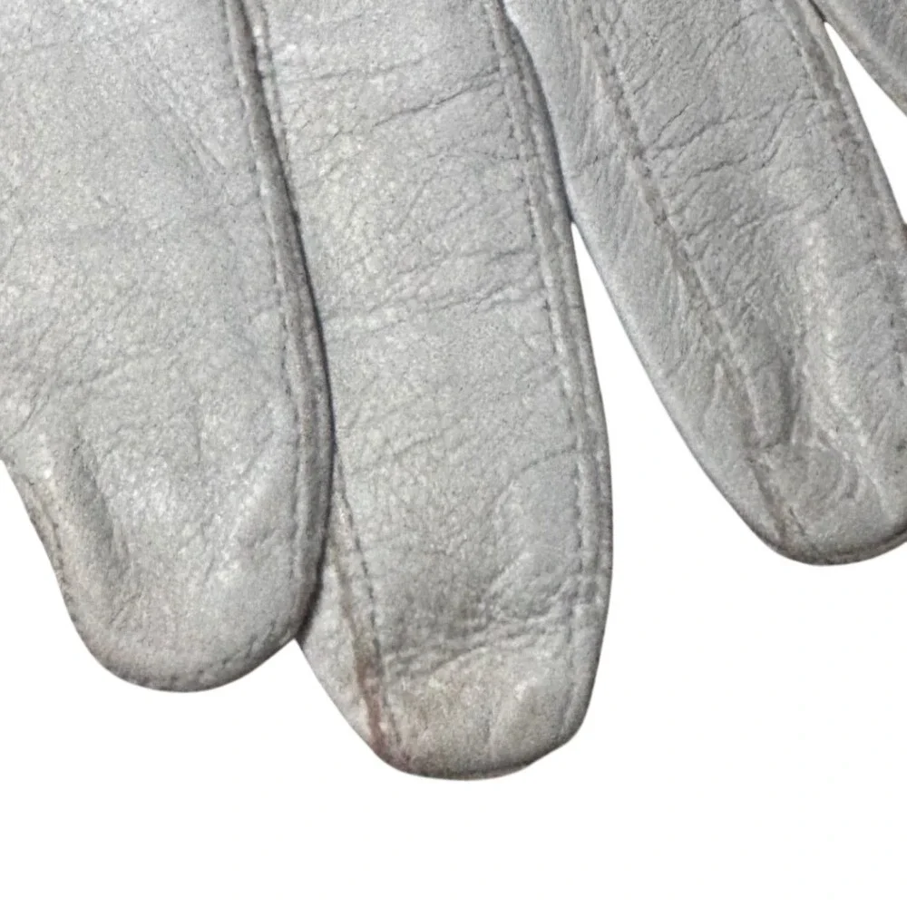 VTG Kid Leather Gloves White Guibert Freres Edeltan French Opera Gauntlet 6.5